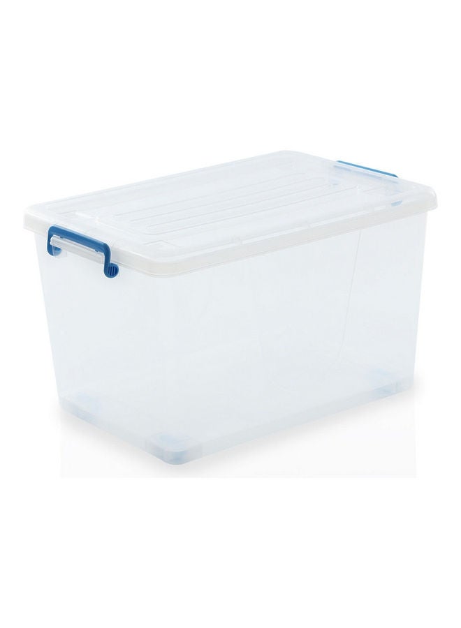 Rolling Wheel Organiser Box Clear/Blue 55x39x33cm