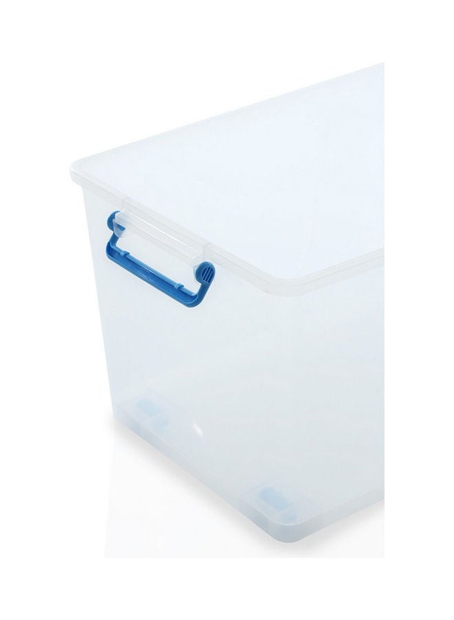 Rolling Wheel Organiser Box Clear/Blue 55x39x33cm