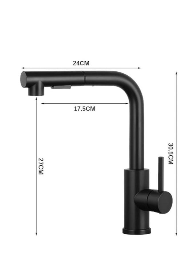 Kitchen Taps Mixer for Sink with 360 Degree Spout Swivels Single Handle Two Spray Function Pull Out 40.6cm Flexible Hose