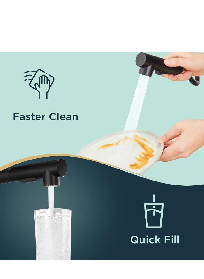 Kitchen Taps Mixer for Sink with 360 Degree Spout Swivels Single Handle Two Spray Function Pull Out 40.6cm Flexible Hose