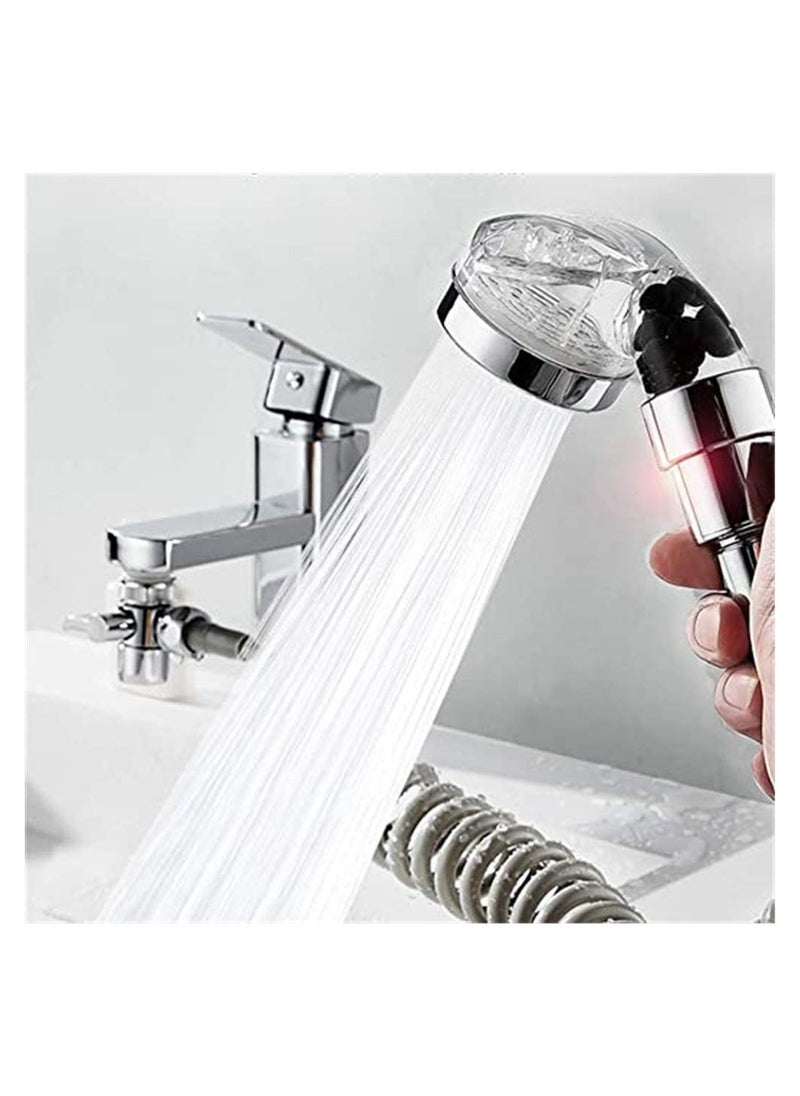 Faucet Sprayer Set Kitchen Sink Faucet Nozzle Ionic Shower Filter Household Water Saving Splash Tube Handheld Holder Shower Booster Without Tap for Bathroom Washbasin