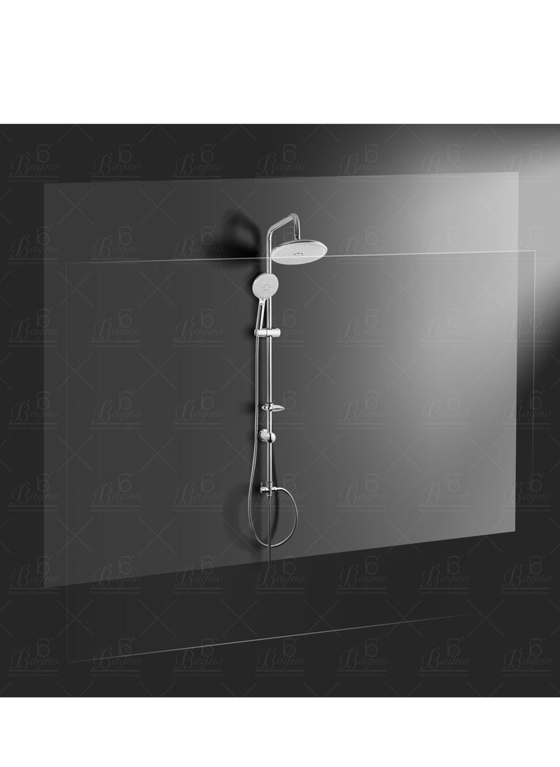 B BAGNO Shower Kit 85-1 with diverter, 220MM shower head, With 15° Rotation Angle / 120MM hand shower with 3 sprays, chrome