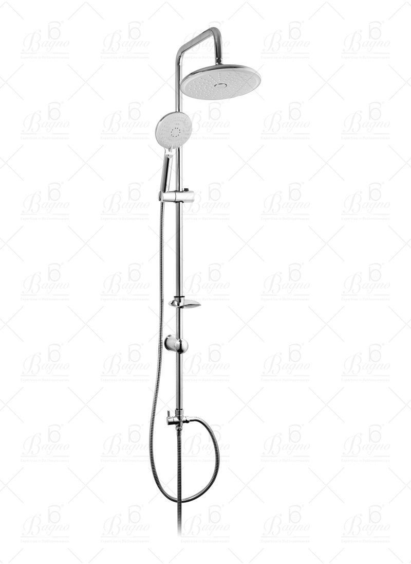 B BAGNO Shower Kit 85-1 with diverter, 220MM shower head, With 15° Rotation Angle / 120MM hand shower with 3 sprays, chrome