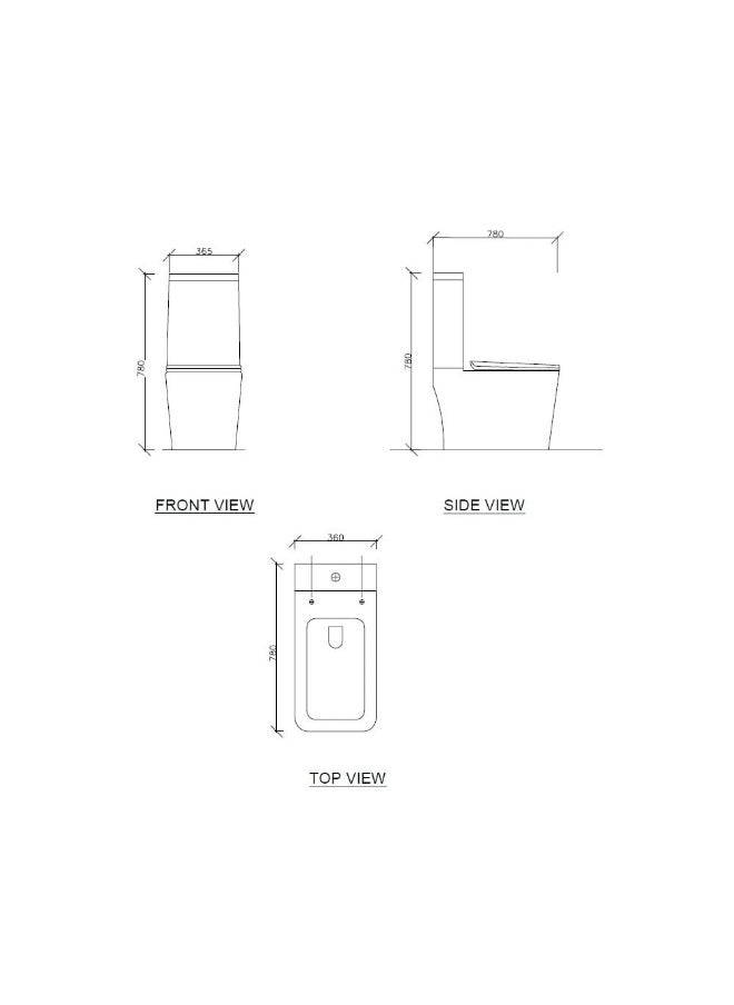 Milano Wc One Piece Pro A526 S Trap White Ceramic Water Closet S Trap Toilet Bowl Water Closet Wc Tank For Toilet Bathroom Washroom - White