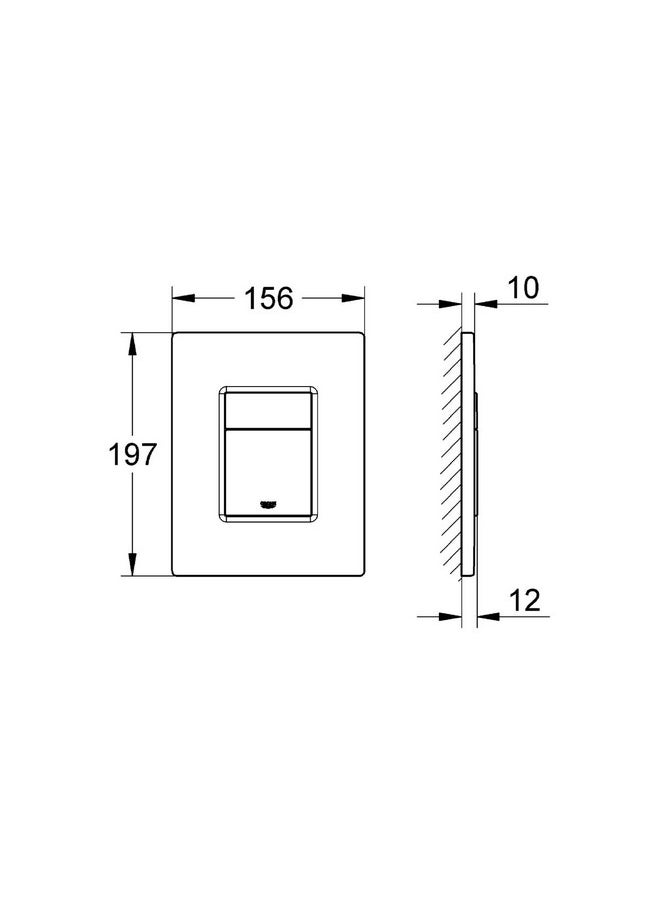 GROHE Skate Cosmopolitan Flush Plate, Chrome,38732000, Stainless Steel