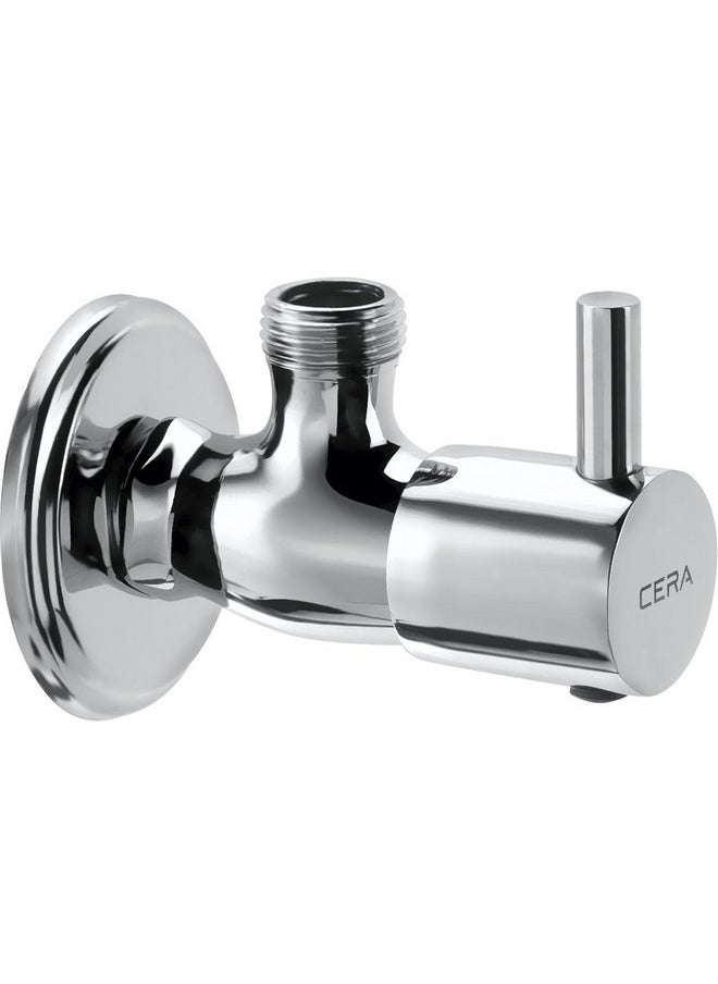 CERA - F2002201 Garnet Quarter Turn Fittings Angle Cock With Wall Flange (Chrome Finish)