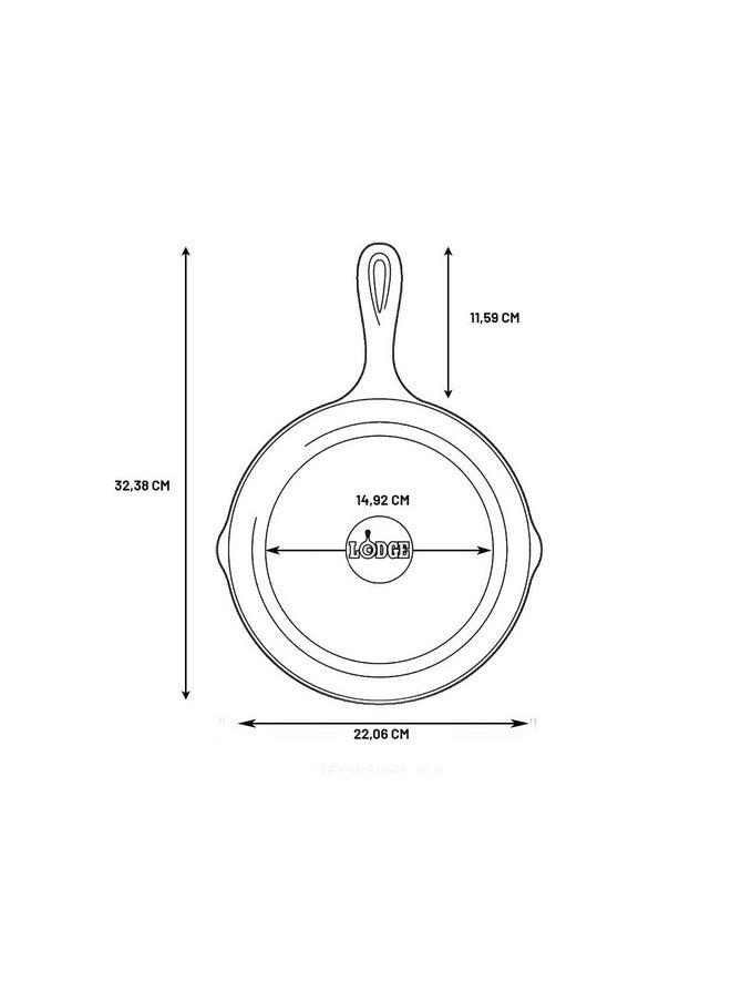 Lodge 8 Inch Cast Iron Pre-Seasoned Skillet - Signature Teardrop Handle - Use in the Oven, on the Stove, on the Grill, or Over a Campfire, Black