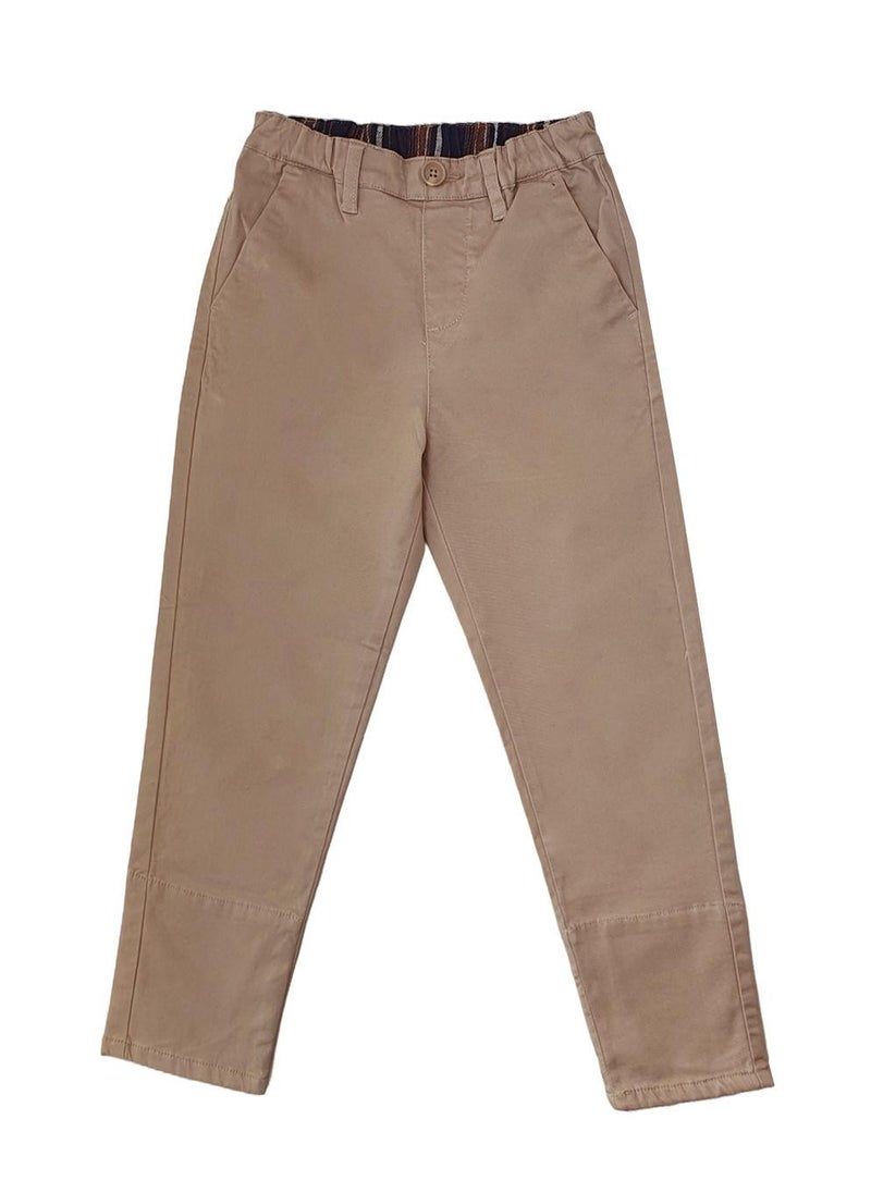 Junior Twill Stretch Mid Rise Regular Tapered Fit Elastic Waist Pants