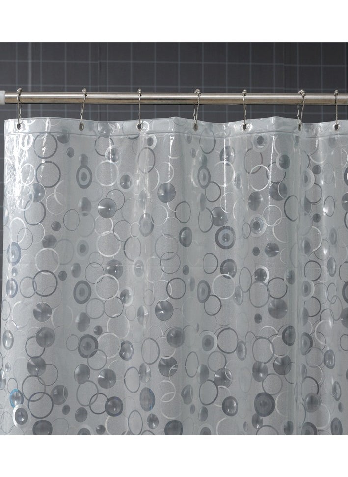 Luxury shower curtain PEVA waterproof modern elegant bathroom décor grommets