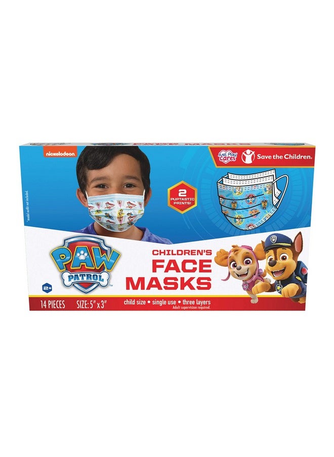 Just Play Paw Patrol Children Single Use Face Mask, 14 Count, Small, Ages 2-7, 2 Assorted Designs, Multi (27301)