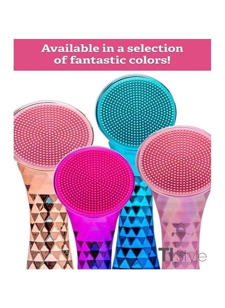 2 in 1 Face Brush for Cleansing and Exfoliating - Facial Cleaning Brush with Soft Bristles - Scrubber to Massage and Scrub Your Skin - Deep Pore Exfoliation, Wash Makeup, Massaging, Acne by TI Style