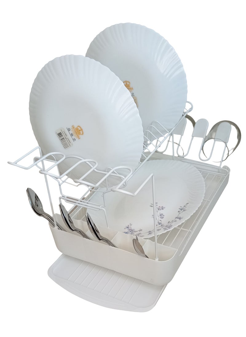 Dish Rack with Draining Tray , Cutlery and Glass Holder