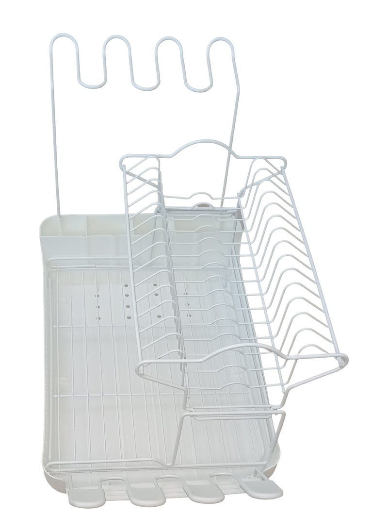 Dish Rack with Draining Tray , Cutlery and Glass Holder