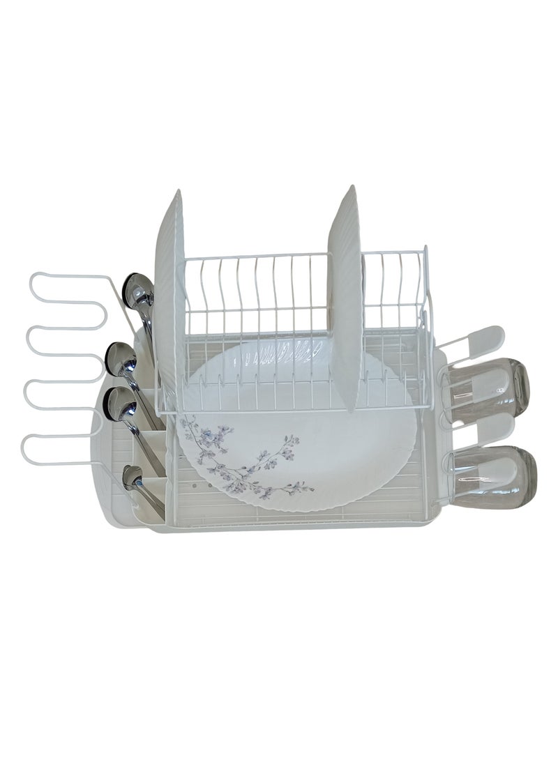 Dish Rack with Draining Tray , Cutlery and Glass Holder