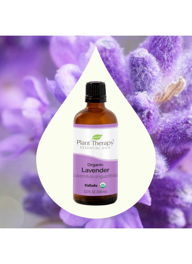 Plant Therapy Organic Lavender Essential Oil 100% Pure, USDA Certified Organic, Undiluted, Natural Aromatherapy, Therapeutic Grade 100 mL (3.3 oz)