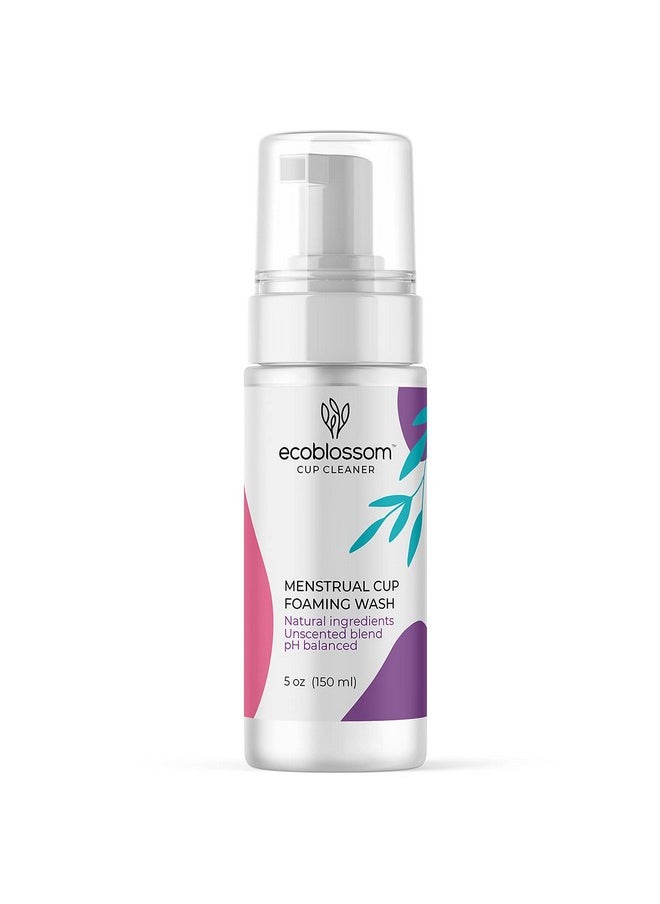 EcoBlossom Menstrual Cup Cleaner - Unscented Foaming Sterilizer Wash for Silicone Period Discs - Wipes Clean, Organic Ingredients, Natural, pH-Balanced - 5oz