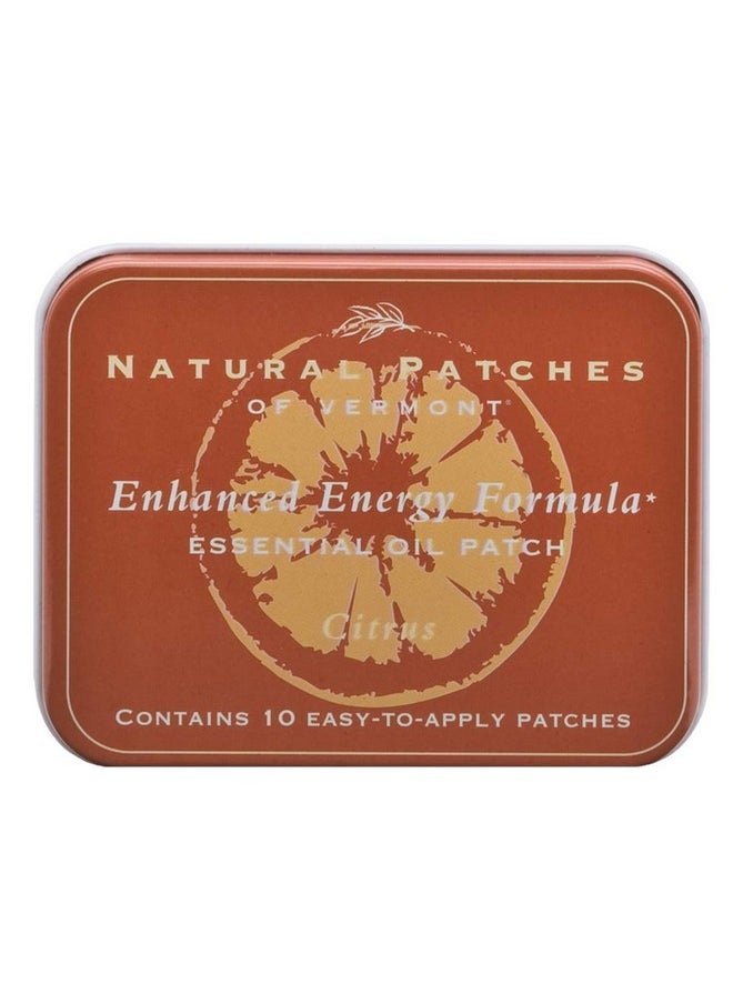 Natural Patches Of Vermont Citrus Enhanced Energy Essential Oil Body Patches, 10-Count Tins