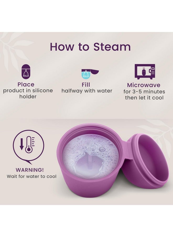 EcoBlossom Reusable Menstrual Cup and Case - The Most Reliable Medical Grade Silicone Period Cups - Comfortably use for 12 Hours (Small (Pack of 2), Round Stem & Case)