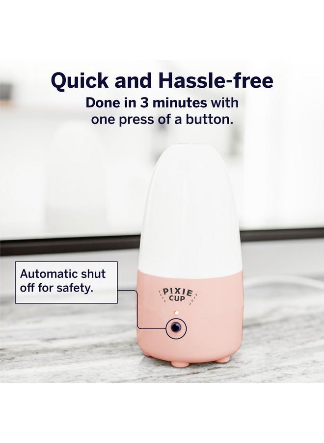 Pixie Menstrual Cup Sterilizer - Ranked 1 for The Best Steamer - Kills 99.9% of Germs with Cleaner Steam - Wash Your Period Cup or Disc in 3 Minutes! - Automatic Timing Shut-Off Switch