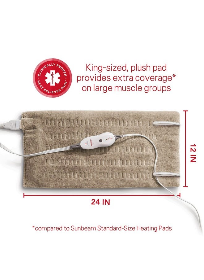 Sunbeam Premium Sunbeam Heating Pad with Compact Storage, King Size, Beige