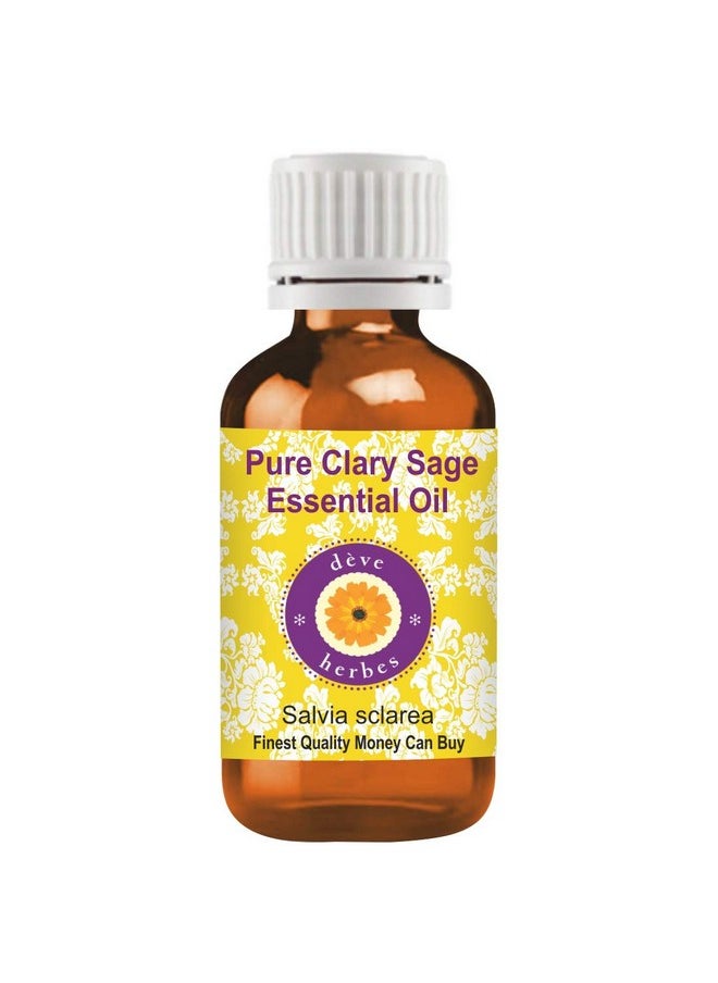 Deve Herbes Pure Clary Sage Essential Oil (Salvia sclarea) Steam Distilled 50ml