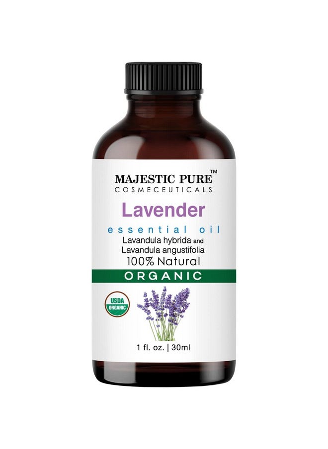 Majestic Pure Organic Lavender Essential Oil - 100% Pure Lavender Oil for Aromatherapy, Massage & Topical Uses, Perfect for Diffuser & Essential Oil Diffuser - 1 fl. oz