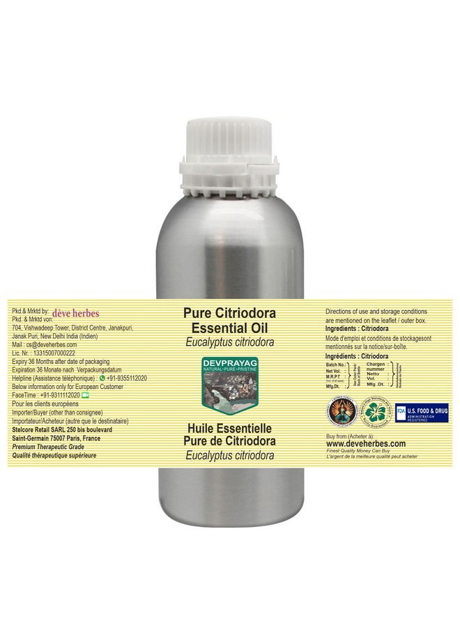 Deve Herbes Pure Citriodora Essential Oil (Eucalyptus citriodora) Steam Distilled 300ml