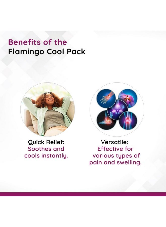 Flamingo Reusable Cool Pack for Pain Relief | Reusable Cold Ice Pack with Washable Cover | Non-Toxic Viscous Flexible Gel Pack for Shoulders, Knee, Back, Neck | Large
