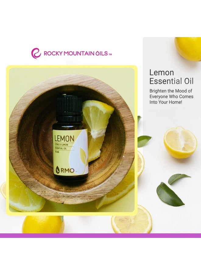 Rocky Mountain Oils Lemon Essential and Natural Aromatherapy Essential Oils for Diffuser, Topical, and Home - 15ml