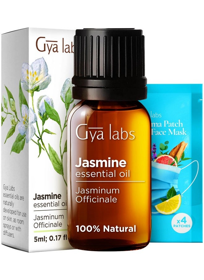 Gya Labs Jasmine Essential Oil for Diffuser & Aromatherapy - 100% Natural Jasmine Essential Oil for Skin Jasmine Oil for Hair Massages Candle Making - Floral & Alluring Scent (0.17 Fl Oz)