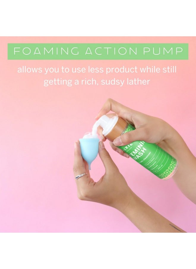 Menstrual Cup Wash - Foaming Cleaner - Organic and Natural Ingredients - More Wash in Bottle Than Any Other Brand - Healthy and Safest Way to Sterilize Your Period Cup