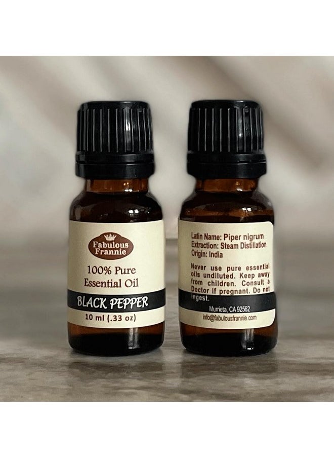 Fabulous Frannie Black Pepper 100% Pure, Undiluted Essential Oil Grade 10 ml (.33oz)