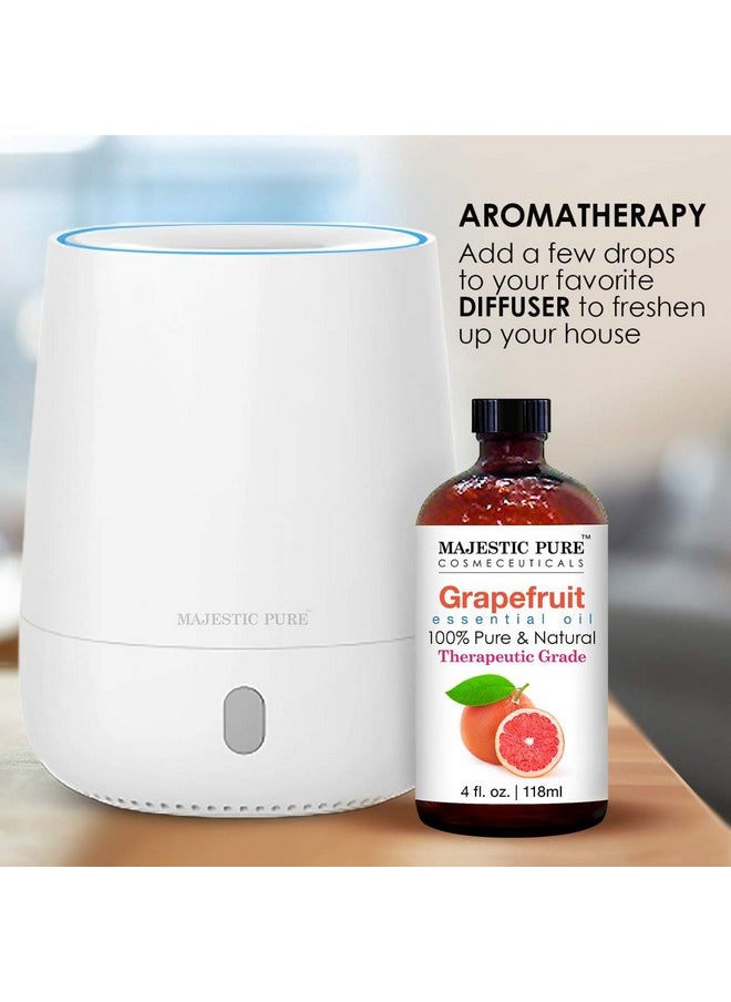 MAJESTIC PURE Grapefruit Essential Oil | 100% Pure and Natural Grapefruit Oil | Premium Grade Essential Oils for Hair Care, Home Diffusers, Skin, Aromatherapy, Massage and Humidifiers | 4 Fl Oz