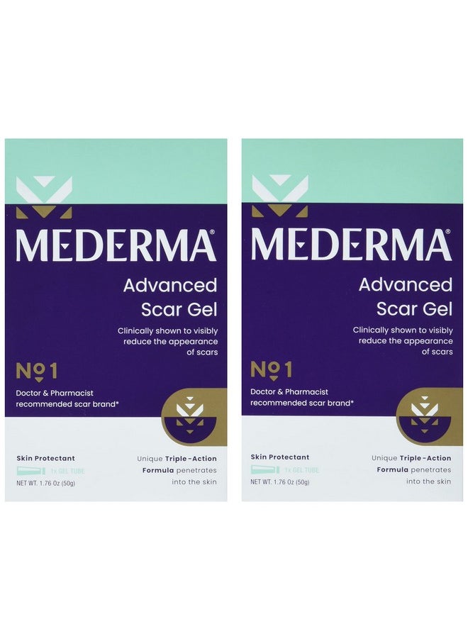 Mederma Advanced Scar Gel 1x Daily Reduces The Appearance of Old New Scars #1 Doctor Pharmacist Recommended Brand for Scars 1.76oz, Clear, 100g (2x50g)