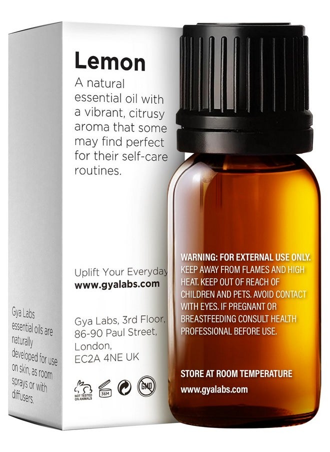 Gya Labs Lemon Essential Oil for Diffuser - 100% Natural Lemon Oil for Skin Self-Care - Lemon Oil Essential Oil for Cleaning DIY Candle Making & Aromatherapy - Refreshing Scent (0.34 Fl Oz)