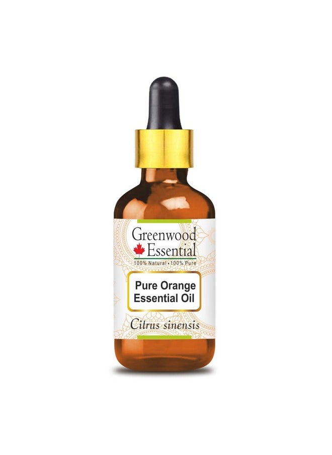 Greenwood Essential Pure Orange Essential Oil (Citrus sinensis) with Glass Dropper Natural Therapeutic Grade Steam Distilled 30ml