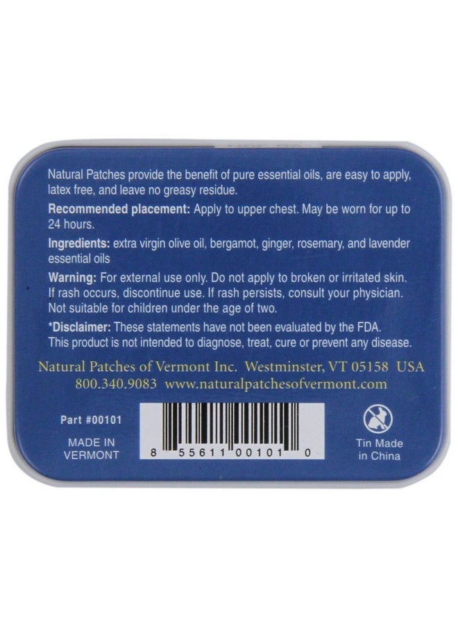 Natural Patches Of Vermont Bergamot Stress Comfort Essential Oil Body Patches, 10-Count Tin