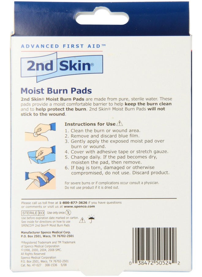 Spenco 2nd Skin Moist Burn Pads, Large (3 x 4 Inches), 3-Count