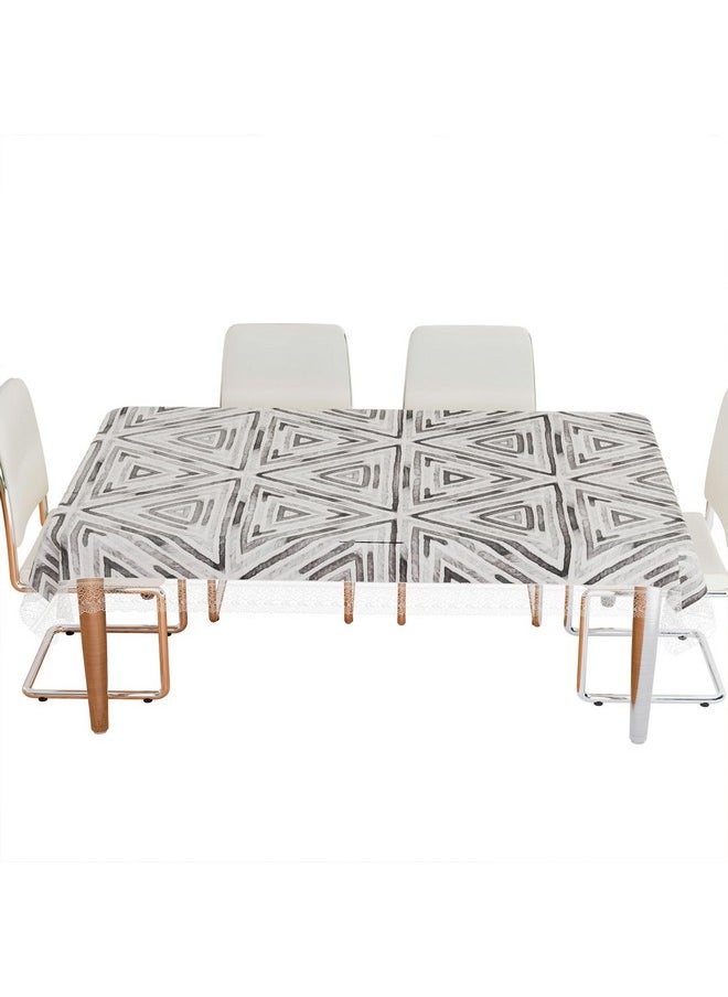 Kuber Industries Dining Table Cover | PVC Table Cloth Cover | 6 Seater Table Cloth | Triangle Table Cover | Table Protector | Table Cover for Dining Table | 60x90 Inch | DTC | Gray