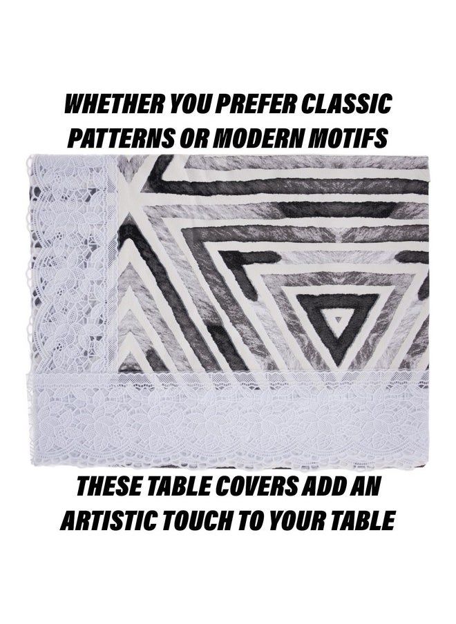Kuber Industries Dining Table Cover | PVC Table Cloth Cover | 6 Seater Table Cloth | Triangle Table Cover | Table Protector | Table Cover for Dining Table | 60x90 Inch | DTC | Gray