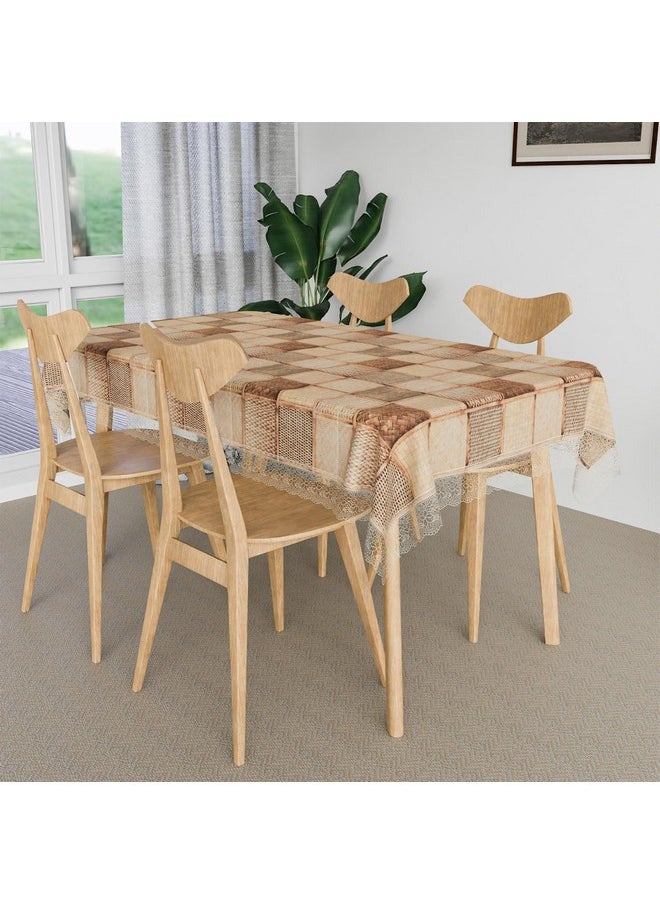 Kuber Industries Dining Table Cover | Kitchen Dining Tablecloth | 4 Seater Center Table Cover | Dining Table Cover for Hall Décor | Chatai Kitchen Tablecloth | 45x70 | Brown