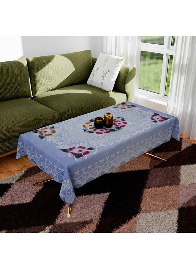 Kuber Industries Center Table Cover | Table Cloth Cover | Tabletop Cover | Kitchen Table Cloth | Table Protector Cover | 4-Seater Table Cover | Flower Net-Design | CTC | 40x60 Inch | Blue