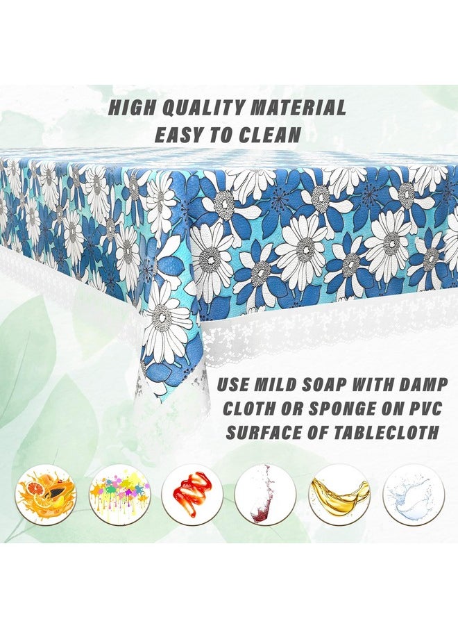 Kuber Industries Dining Table cover 6 Seater|Table Cloth|Table Cover for Home, Restaurant|Blue