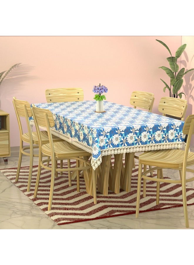 Kuber Industries Dining Table cover 6 Seater|Table Cloth|Table Cover for Home, Restaurant|Blue