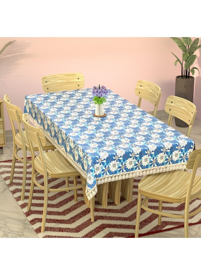Kuber Industries Dining Table cover 6 Seater|Table Cloth|Table Cover for Home, Restaurant|Blue