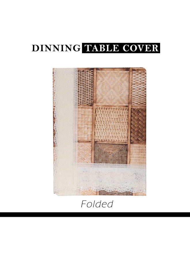 Kuber Industries Dining Table Cover | 60x90 Inch | 6 Seater Dining Table | PVC Table Cloth | Kitchen Table Cover | Waterproof Table Cover | Table Cloth for Dining Table | Chatai | Brown