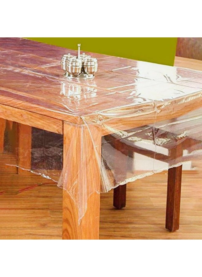 Kuber Industries PVC Center Table Cover|40x60 Inch |Transparent Table Cloth 4 Seater|Waterproof Table Sheet, (Transparent)