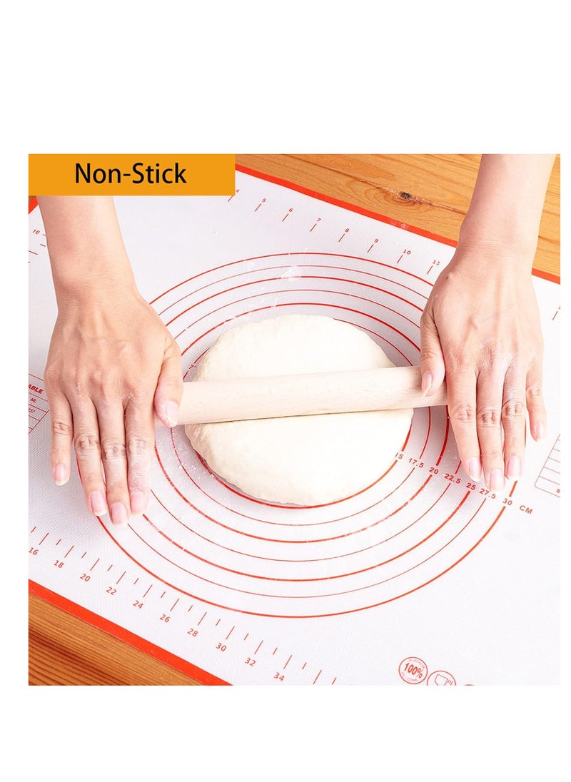 Silicone Pastry Mat Extra Thick Non Stick Baking Mat, Fondant Mat,Counter Mat,Dough Rolling Mat, Oven Liner, Pie Crust Mat