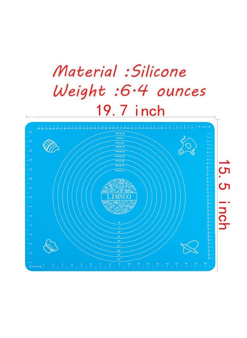 LIMNUO Silicone Baking Mat, Extra Thick Large Non Stick Pastry Mat Sheet for Dough Pie Crust Rolling Mats, Non-Stick and Anti-Slip, Dishwasher Safe