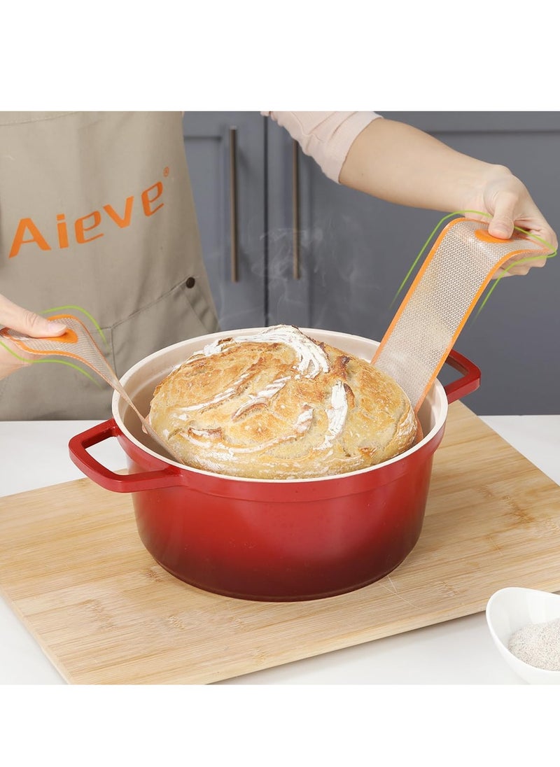 Aieve Silicone Bread Sling, Bread Sling Dutch Oven Silicone Baking Mat Sling 2 Pack